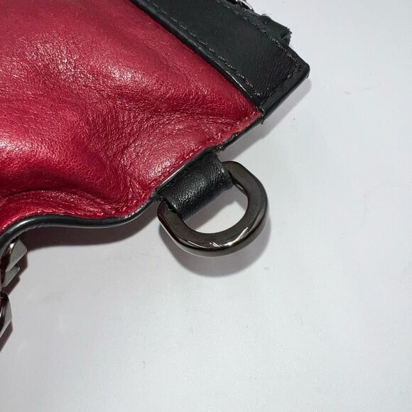 Jimmy Choo Laptop Holder/Clutch/Wristlet Black and Red Leather With Studs - Picture 9 of 16